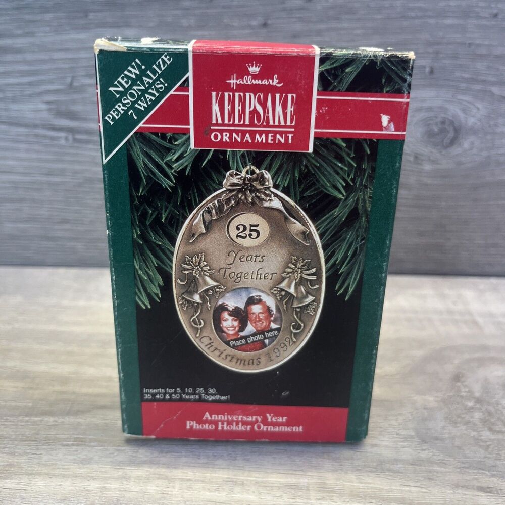 Hallmark 25th Anniversary Year Christmas Ornament 1992 Vintage